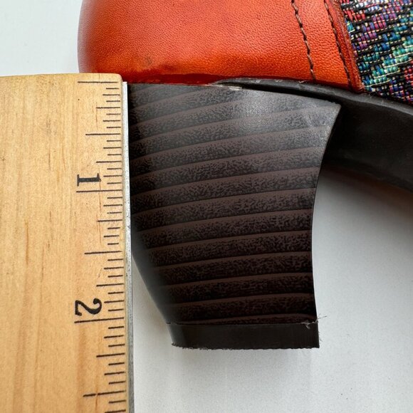 SOCOFY Boho Spliced Leather/Fabric Side Zip Ankle Boots Women 39 / 9 vibrant col - Picture 14 of 16